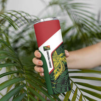 Personalised PNG Chimbu Province Skinny Tumbler Bird of Paradise Tattoo Flag Motif - Polynesian Pride