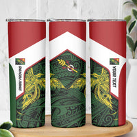 Personalised PNG Chimbu Province Skinny Tumbler Bird of Paradise Tattoo Flag Motif - Polynesian Pride
