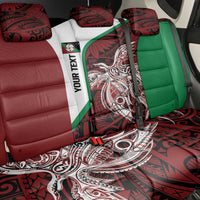 Personalised PNG East New Britain Province Back Car Seat Cover Bird of Paradise Tattoo Flag Motif - Polynesian Pride