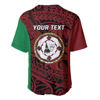 Personalised PNG East New Britain Province Baseball Jersey Bird of Paradise Tattoo Flag Motif - Polynesian Pride