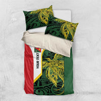 Personalised PNG East Sepik Province Bedding Set Bird of Paradise Tattoo Flag Motif - Polynesian Pride