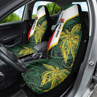 Personalised PNG East Sepik Province Car Seat Cover Bird of Paradise Tattoo Flag Motif - Polynesian Pride