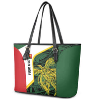 Personalised PNG East Sepik Province Leather Tote Bag Bird of Paradise Tattoo Flag Motif - Polynesian Pride