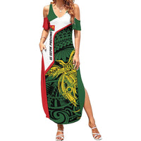 Personalised PNG East Sepik Province Summer Maxi Dress Bird of Paradise Tattoo Flag Motif - Polynesian Pride
