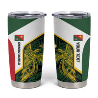 Personalised PNG East Sepik Province Tumbler Cup Bird of Paradise Tattoo Flag Motif - Polynesian Pride
