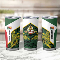 Personalised PNG East Sepik Province Tumbler Cup Bird of Paradise Tattoo Flag Motif - Polynesian Pride