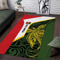 Personalised PNG Eastern Highlands Area Rug Bird of Paradise Tattoo Flag Motif - Polynesian Pride