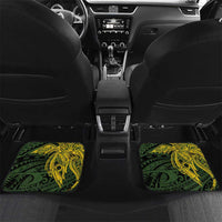 Personalised PNG Eastern Highlands Car Mats Bird of Paradise Tattoo Flag Motif LT9 Set 2pcs - Back Green - Polynesian Pride