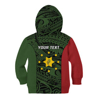 Personalised PNG Eastern Highlands Kid Hoodie Bird of Paradise Tattoo Flag Motif - Polynesian Pride