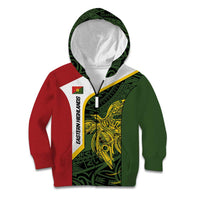 Personalised PNG Eastern Highlands Kid Hoodie Bird of Paradise Tattoo Flag Motif - Polynesian Pride