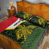 Personalised PNG Eastern Highlands Quilt Bed Set Bird of Paradise Tattoo Flag Motif - Polynesian Pride
