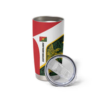 Personalised PNG Eastern Highlands Tumbler Cup Bird of Paradise Tattoo Flag Motif - Polynesian Pride