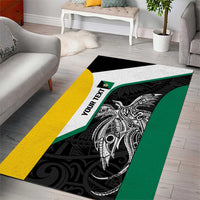 Personalised PNG Enga Province Area Rug Bird of Paradise Tattoo Flag Motif - Polynesian Pride