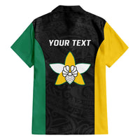 Personalised PNG Enga Province Family Matching Long Sleeve Bodycon Dress and Hawaiian Shirt Bird of Paradise Tattoo Flag Motif - Polynesian Pride