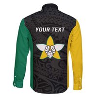 Personalised PNG Enga Province Family Matching Long Sleeve Bodycon Dress and Hawaiian Shirt Bird of Paradise Tattoo Flag Motif - Polynesian Pride