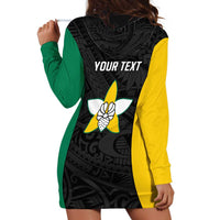 Personalised PNG Enga Province Hoodie Dress Bird of Paradise Tattoo Flag Motif - Polynesian Pride