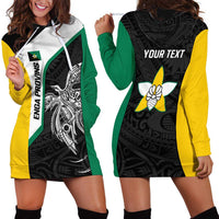 Personalised PNG Enga Province Hoodie Dress Bird of Paradise Tattoo Flag Motif - Polynesian Pride