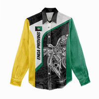 Personalised PNG Enga Province Women Casual Shirt Bird of Paradise Tattoo Flag Motif - Polynesian Pride