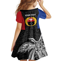 Personalised PNG Gulf Province Family Matching Puletasi and Hawaiian Shirt Bird of Paradise Tattoo Flag Motif - Polynesian Pride