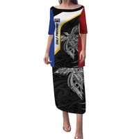 Personalised PNG Gulf Province Puletasi Bird of Paradise Tattoo Flag Motif - Polynesian Pride