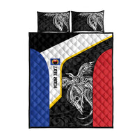 Personalised PNG Gulf Province Quilt Bed Set Bird of Paradise Tattoo Flag Motif - Polynesian Pride