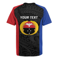 Personalised PNG Gulf Province Rugby Jersey Bird of Paradise Tattoo Flag Motif - Polynesian Pride