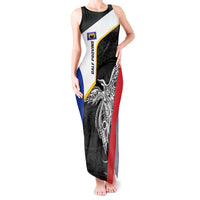 Personalised PNG Gulf Province Tank Maxi Dress Bird of Paradise Tattoo Flag Motif - Polynesian Pride