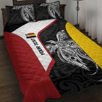 Personalised PNG Madang Province Quilt Bed Set Bird of Paradise Tattoo Flag Motif - Polynesian Pride