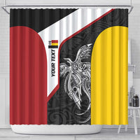 Personalised PNG Madang Province Shower Curtain Bird of Paradise Tattoo Flag Motif - Polynesian Pride
