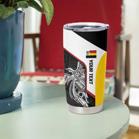 Personalised PNG Madang Province Tumbler Cup Bird of Paradise Tattoo Flag Motif - Polynesian Pride