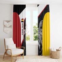 Personalised PNG Madang Province Window Curtain Bird of Paradise Tattoo Flag Motif - Polynesian Pride