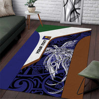 Personalised PNG Manus Province Area Rug Bird of Paradise Tattoo Flag Motif - Polynesian Pride