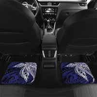 Personalised PNG Manus Province Car Mats Bird of Paradise Tattoo Flag Motif LT9 Set 2pcs - Back Blue - Polynesian Pride