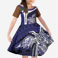 Personalised PNG Manus Province Family Matching Off Shoulder Maxi Dress and Hawaiian Shirt Bird of Paradise Tattoo Flag Motif - Polynesian Pride