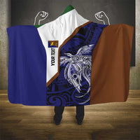 Personalised PNG Manus Province Hooded Blanket Bird of Paradise Tattoo Flag Motif - Polynesian Pride