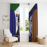 Personalised PNG Manus Province Window Curtain Bird of Paradise Tattoo Flag Motif - Polynesian Pride