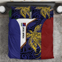 Personalised PNG Milne Bay Province Bedding Set Bird of Paradise Tattoo Flag Motif - Polynesian Pride
