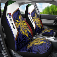 Personalised PNG Milne Bay Province Car Seat Cover Bird of Paradise Tattoo Flag Motif - Polynesian Pride