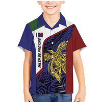 Personalised PNG Milne Bay Province Family Matching Mermaid Dress and Hawaiian Shirt Bird of Paradise Tattoo Flag Motif - Polynesian Pride
