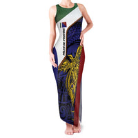 Personalised PNG Milne Bay Province Family Matching Tank Maxi Dress and Hawaiian Shirt Bird of Paradise Tattoo Flag Motif - Polynesian Pride