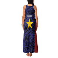 Personalised PNG Milne Bay Province Family Matching Tank Maxi Dress and Hawaiian Shirt Bird of Paradise Tattoo Flag Motif - Polynesian Pride