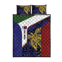 Personalised PNG Milne Bay Province Quilt Bed Set Bird of Paradise Tattoo Flag Motif - Polynesian Pride