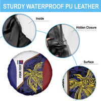 Personalised PNG Milne Bay Province Spare Tire Cover Bird of Paradise Tattoo Flag Motif - Polynesian Pride