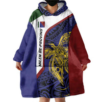 Personalised PNG Milne Bay Province Wearable Blanket Hoodie Bird of Paradise Tattoo Flag Motif - Polynesian Pride