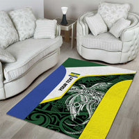 Personalised PNG Morobe Province Area Rug Bird of Paradise Tattoo Flag Motif - Polynesian Pride