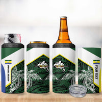 Personalised PNG Morobe Province 4 in 1 Can Cooler Tumbler Bird of Paradise Tattoo Flag Motif LT9 - Polynesian Pride
