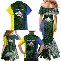 Personalised PNG Morobe Province Family Matching Mermaid Dress and Hawaiian Shirt Bird of Paradise Tattoo Flag Motif LT9 - Polynesian Pride
