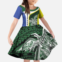 Personalised PNG Morobe Province Family Matching Tank Maxi Dress and Hawaiian Shirt Bird of Paradise Tattoo Flag Motif - Polynesian Pride