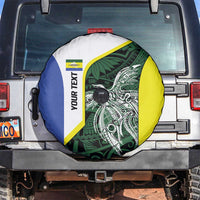 Personalised PNG Morobe Province Spare Tire Cover Bird of Paradise Tattoo Flag Motif - Polynesian Pride