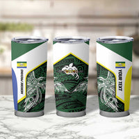 Personalised PNG Morobe Province Tumbler Cup Bird of Paradise Tattoo Flag Motif - Polynesian Pride